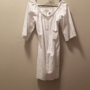 White Eyelet Cotton Dress with built in liner